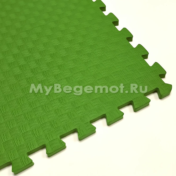 Мягкий пол, коврики-пазлы 100х100x1.4 см, зеленые