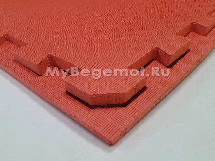 Будо-маты, спортивные маты ЭВА 100х100x2 см, красный