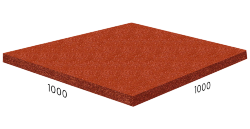 Резиновая плитка RUBBLEX STANDART, 100x100 см, терракот