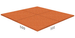 Резиновая плитка RUBBLEX STANDART, 50x50 см, коричневая