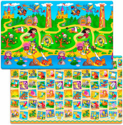 Коврик для ползания FunKids™ Big-12 «Мир Сказок / Азбука», двусторонний