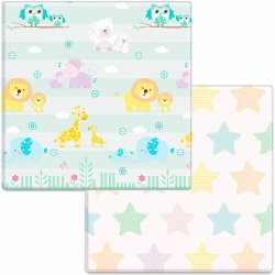 Коврик для ползания FunKids™ Small-12 «Мамы и Дети / Звезды», двусторонний.