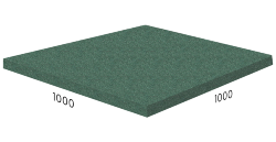 Резиновая плитка M-KORT STANDART, 1000x1000 мм, зеленая